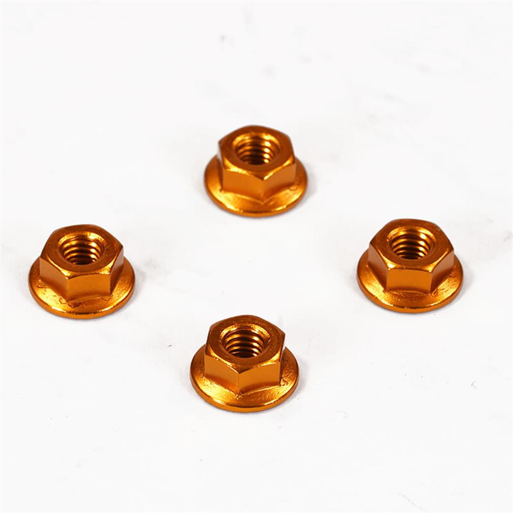 Fastrax  FTM4GS M4 Gold Serrated Locknuts pack of 4