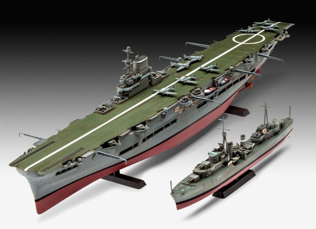 Revell 1/720 05149 HMS Ark Royal Aircraft Carrier & Tribal Class Destroyer WW2