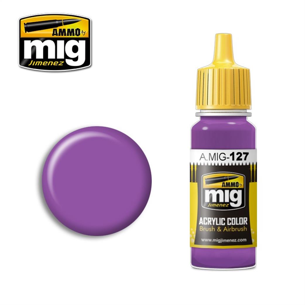 Ammo of Mig Jimenez  A.MIG-127 127 Purple Acrylic Color Paint 17ml