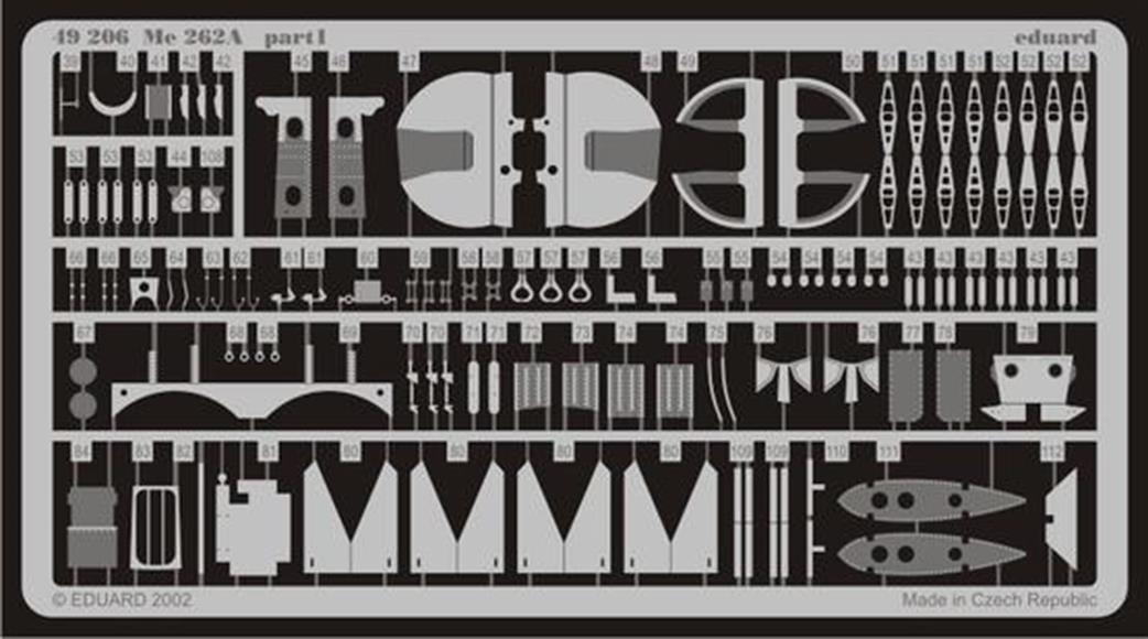 Eduard 1/48 49206 Me262 Photo Etch detailing kit for Tamiya 262