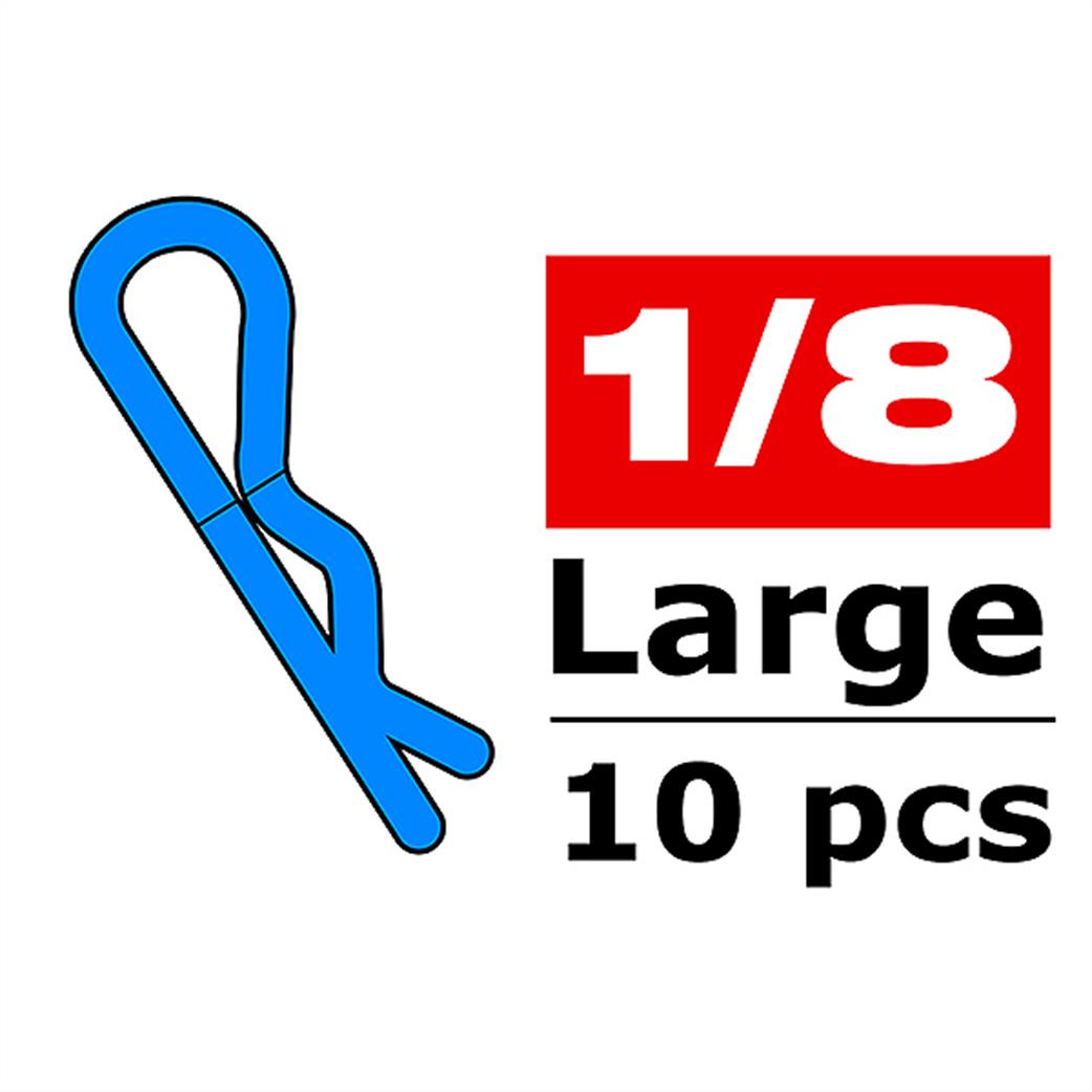 Corally 1/8 C-35125 Large 1/8 Body Clips x 10