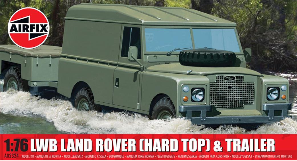 Airfix 1/76 A02324 LWB Landrover Hard Top & Trailer Kit