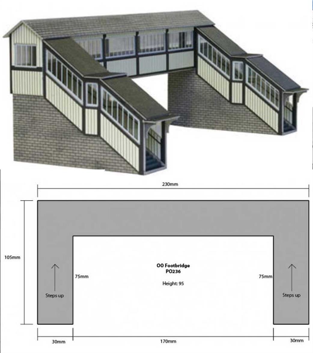 Metcalfe OO PO236 Footbridge Card Construction Kit