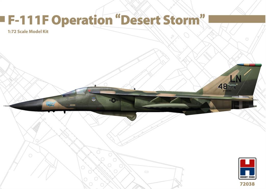Hobby 2000 1/72 72038 General-Dynamics F-111F Operation Desert Storm Plastic Kit