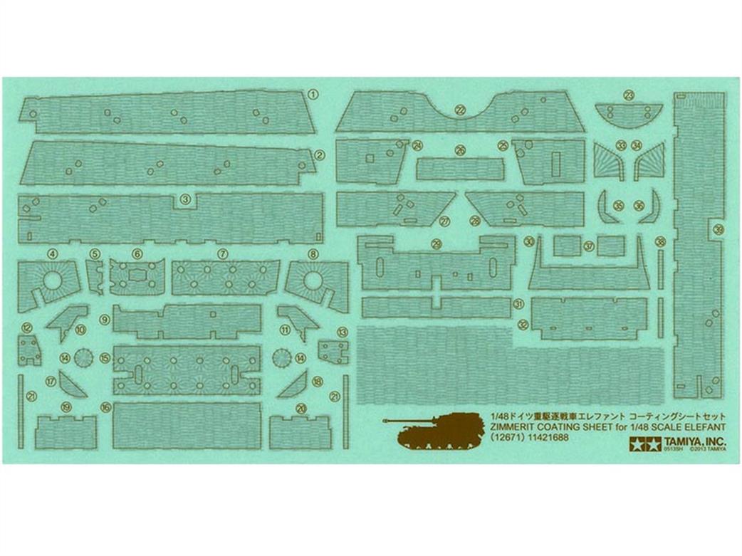 Tamiya 1/48 12671 Zimmerit Coating Sheet for Tamiya Elefant