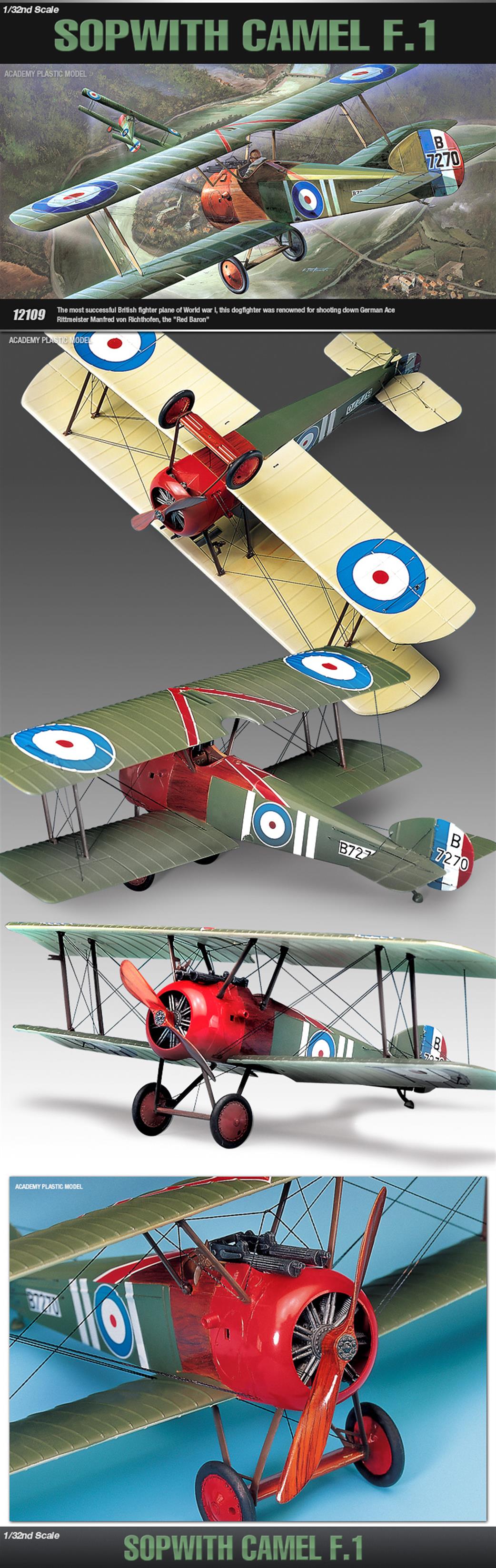 Academy 1/32 12109 RAF Sopwith Camel F-1 Fighter WW1