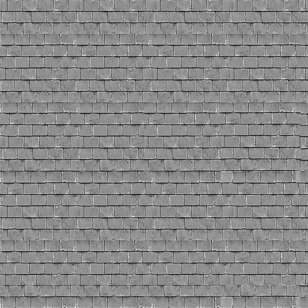 ID Backscenes OO BM062 Grey Roof Tiles Self Adhesive 10 Sheets