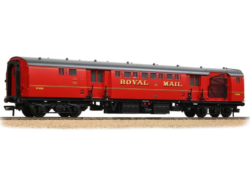 Bachmann OO 39-421C BR Mk1 POS Travelling Post Office Sorting Van W80301 with Pick-Up Nets Royal Mail Red