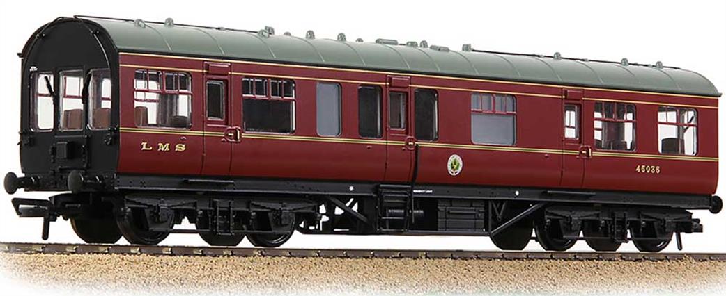 Bachmann OO 39-780 LMS Inspection Saloon LMS Crimson Lake Black Ends