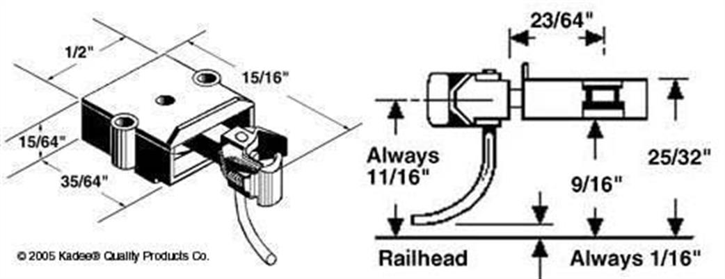 Kadee O Gauge 806 Coupler with Short Draft Gear Box