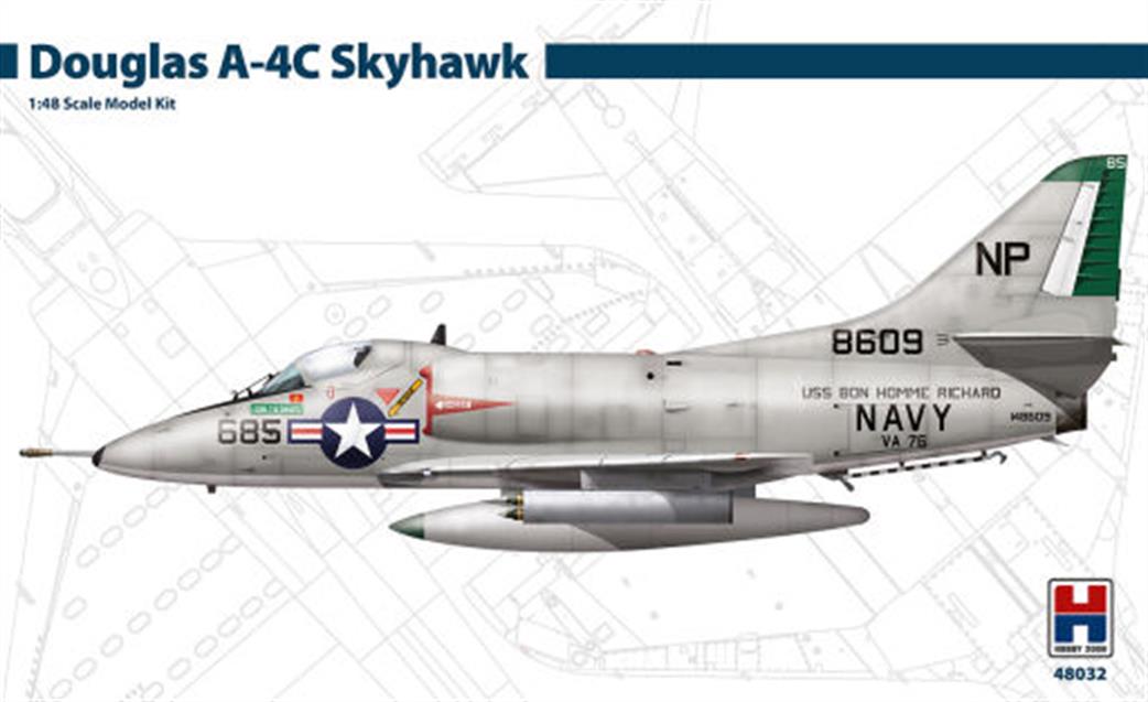 Hobby 2000 1/48 48032 A-4C Skyhawk USN Navy Fighter Bomber Kit