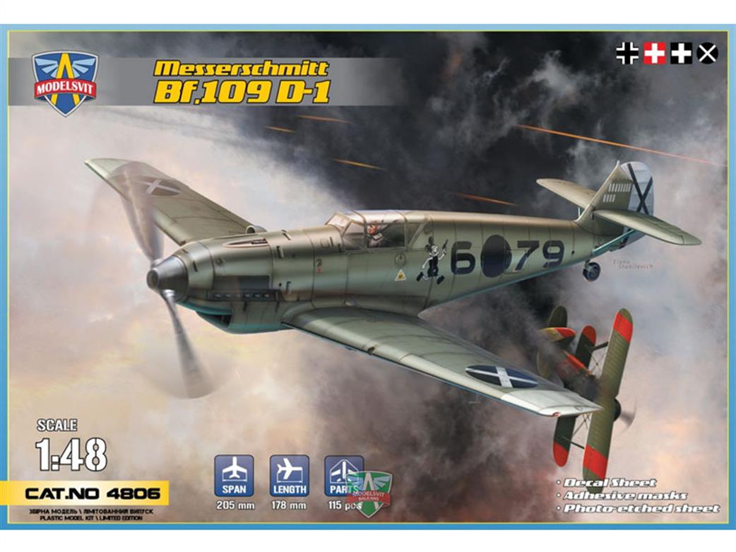 Modelsvit 1/48 4806 Messerschmitt Bf109 D-1 German WW2 Fighter Aircraft Plastic Model Kit