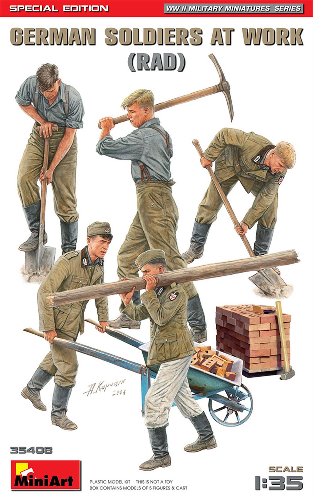 MiniArt 1/35 35408 German Sodiers at Work RAD Figure Set