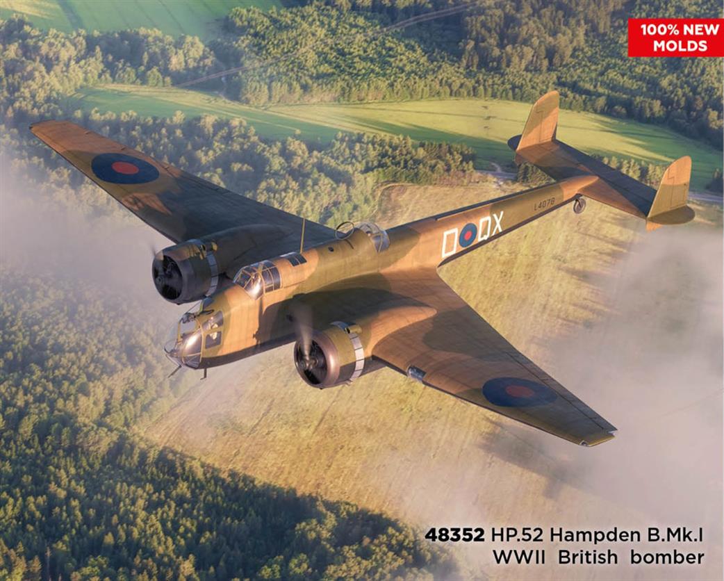 ICM 1/48 48352 HP.52 Hampden B Mk1 WW2 British Bomber Kit