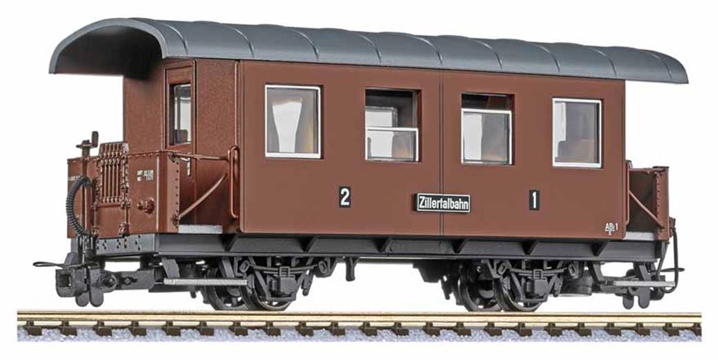 Liliput HOe/OO9 L344363 Zillertalbahn / Welshpool & Llanfair 4-Wheel Coach AB1 Brown Livery Ep3