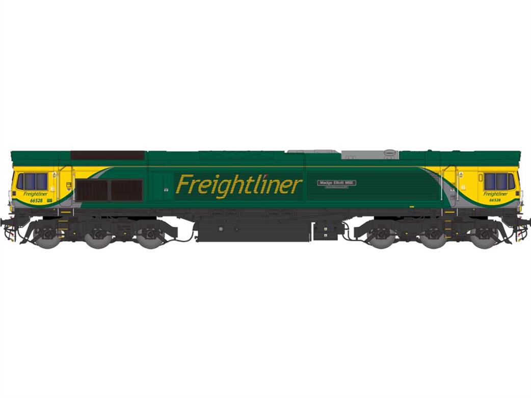 Dapol N 2D-066-004 Freightliner 66528 Madge Elliot MBE - Borders Railway Opening 2015 Class 66 Freightliner Powerhaul Livery