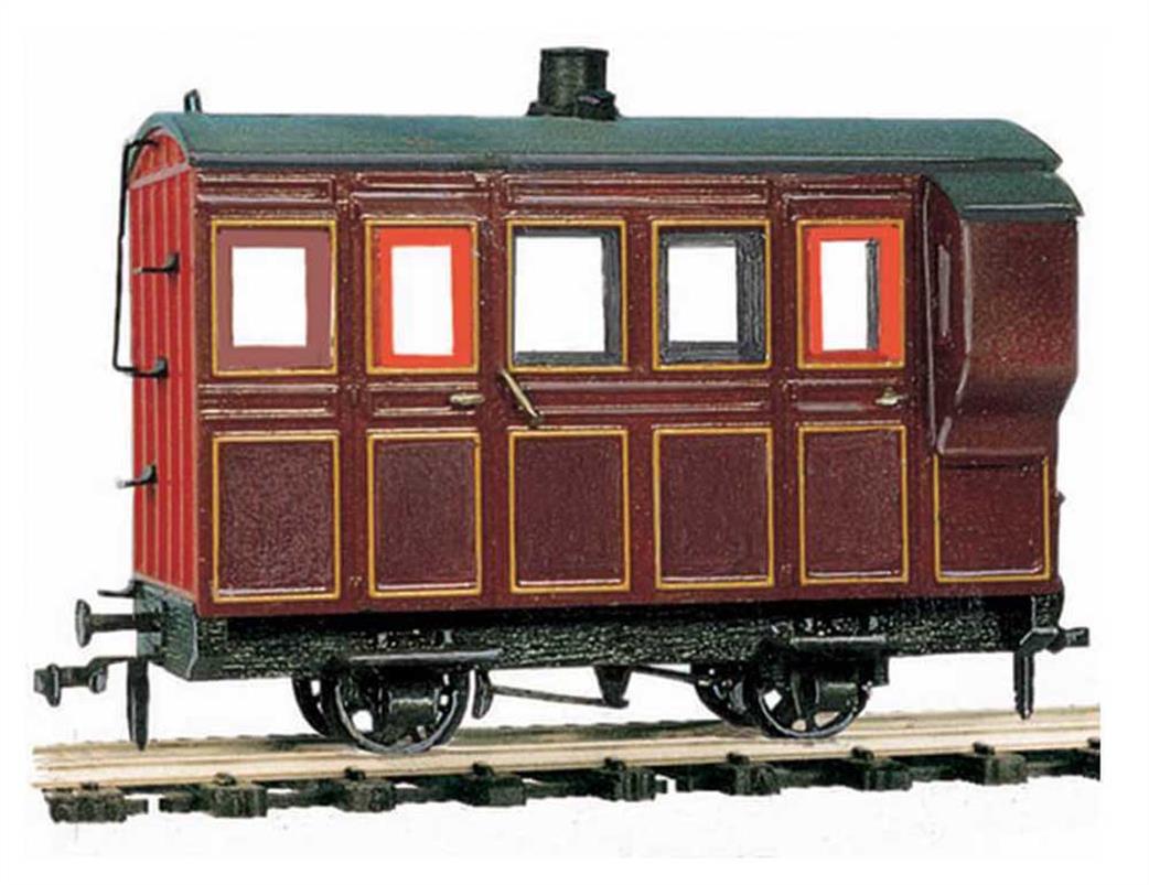 Peco O-16.5 OR-31 4 Wheel Coach/Brake Maroon Livery