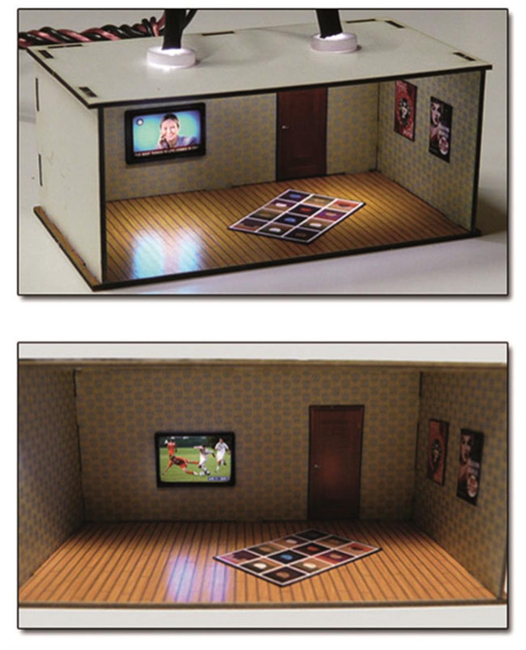 Proses OO/HO LS-001 2 pcs Illuminated Rooms w/flat TVs News & Sports (HO/OO kit)