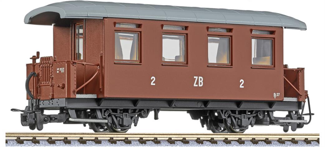 Liliput HOe/OO9 L344364 Zillertalbahn / Welshpool & Llanfair 4-Wheel Coach B27 Brown Livery Ep3