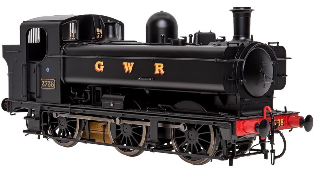 Dapol O Gauge 7S-007-019S GWR 3738 Revised 57xx/8750 Class Pannier Tank Wartime Black Lettered G W R DCC Sound
