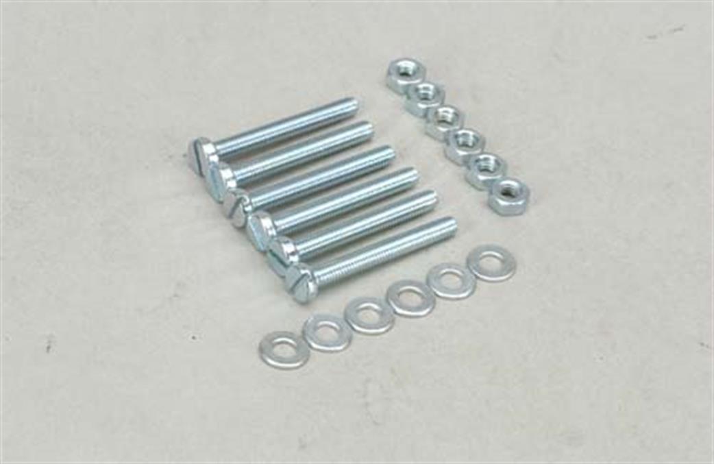 Slec  SL043F 3mm x 25mm Nut/Bolts Pack 6