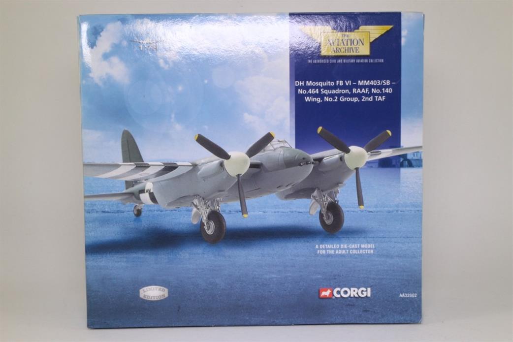 Corgi 1/72 AA32802 Preowned DH Mosquito FB VI MM403 SB no 464 Squadron RAF No140 No2 Group TAF