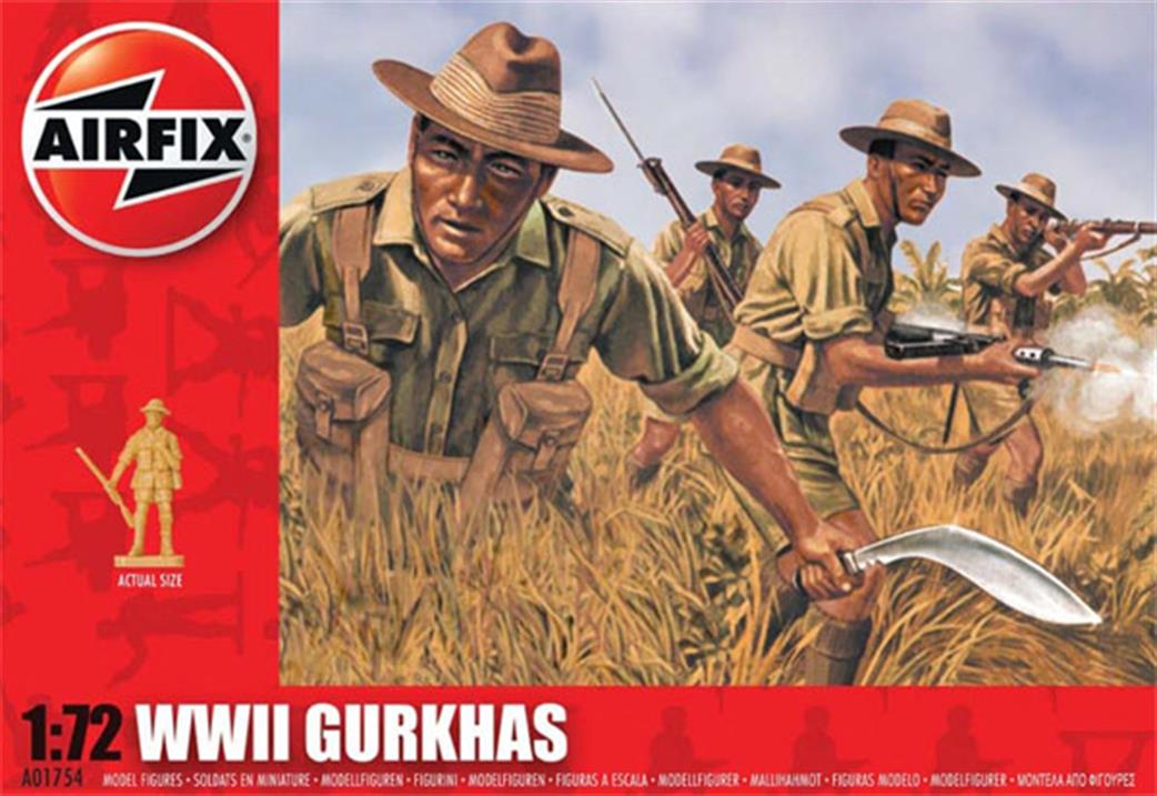 Airfix 1/72 01754 Gurkhas Unpainted plastic Figures