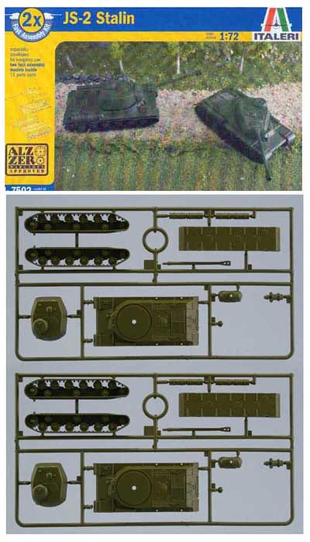 Italeri 1/72 7502 JS-2 Stalin  2x Fast Assembly Kits