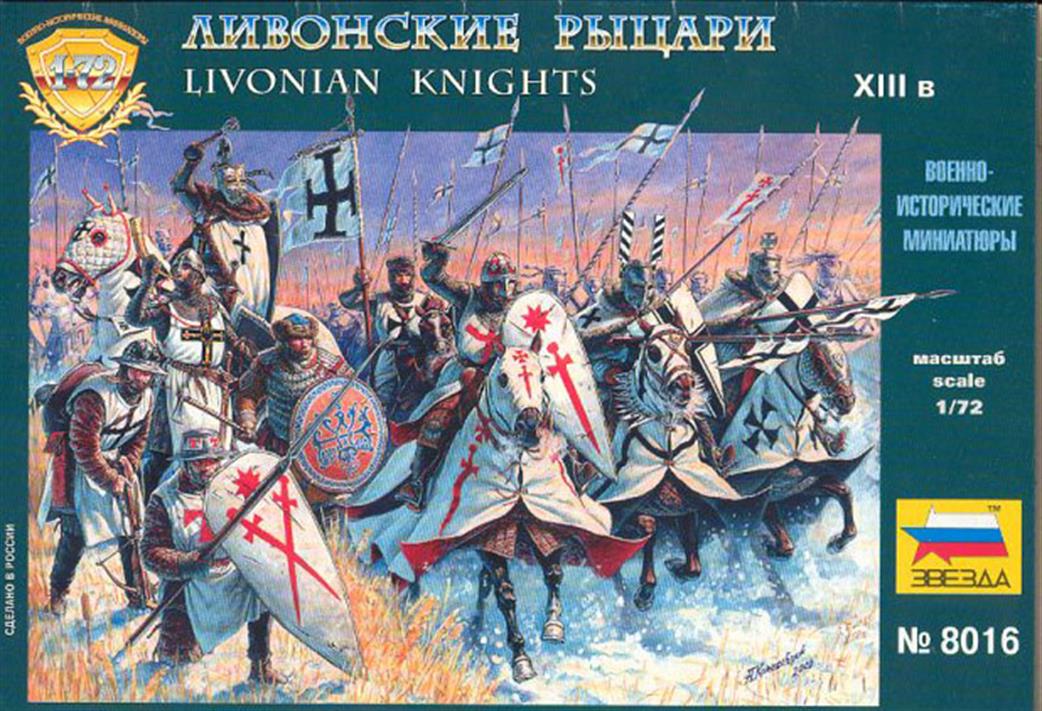 Zvezda 1/72 8016 Livonian Knights Plastic Figure Set