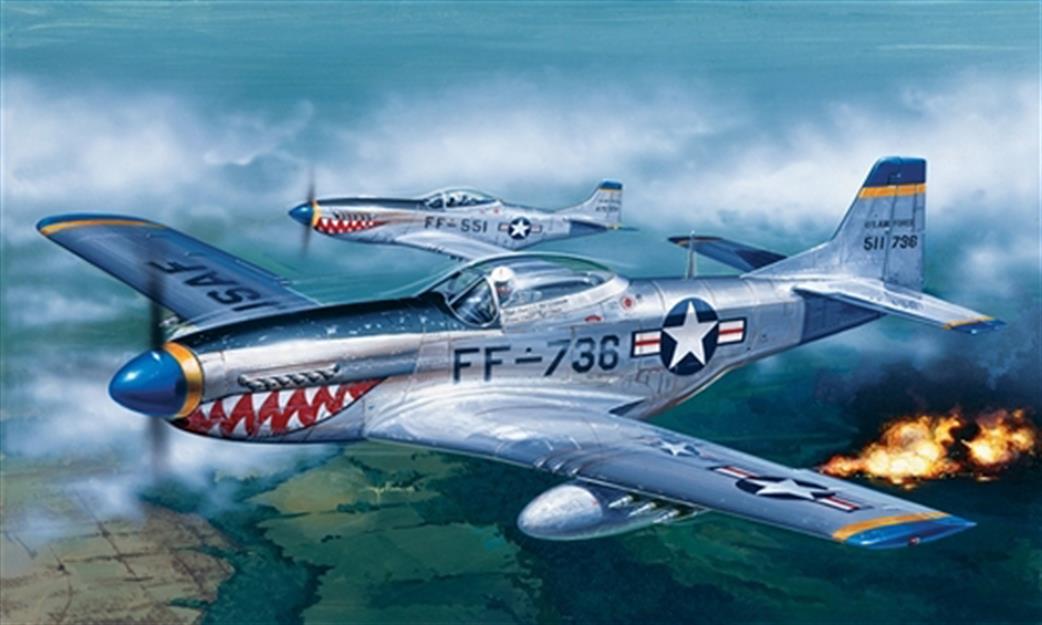 Italeri 1/72 086 US F51D Mustang Fighter Plastic Kit