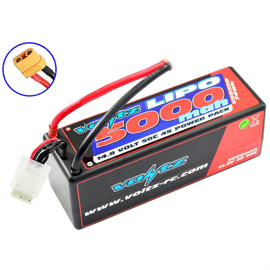 Voltz  VZ0350XT90 14.8v 4s 5000mah Hard Case Lipo 50C with XT90 Connector