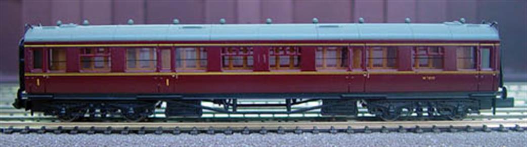 Dapol N 2P-000-004 BR ex-GWR Collett Composite Coach W7001W Maroon