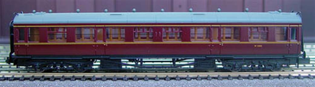 Dapol N 2P-000-106 BR ex-GWR Collett Second Class Coach W1080W Maroon