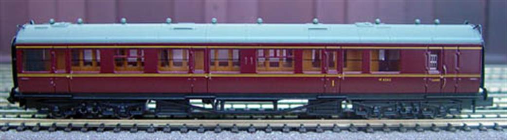 Dapol N 2P-000-204 BR ex-GWR Collett Brake Second Coach W6706W Maroon