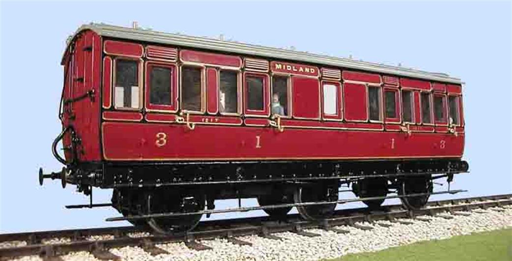 Slaters Plastikard O Gauge 7C014 MR/LMS Lavatory Composite 6 Wheel Coach (diagram 516)