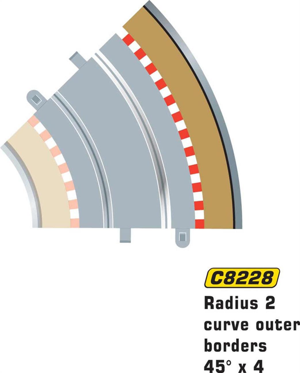 Scalextric 1/32 C8228 Sport Track Radius 2 Outer Border/Barrier 45