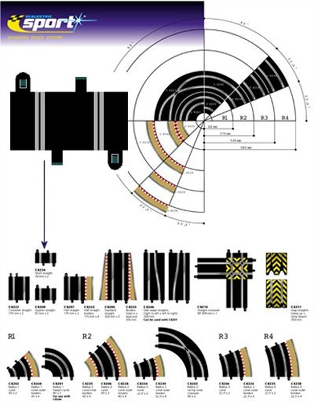 Scalextric 1/32 C8236 Sport Track Short Straight 78mm (x2)