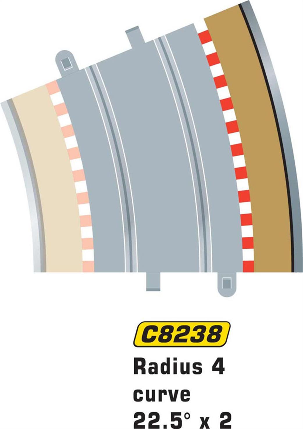 Scalextric 1/32 C8238 Sport Track Radius 4 Outer Border Barrier 22.5