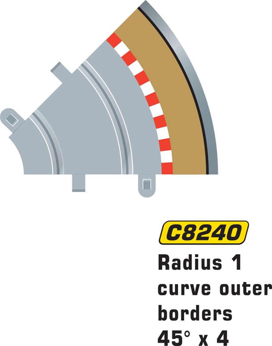 Scalextric 1/32 C8240 Sport Track Radius 1 Outer Border  Barrier 45