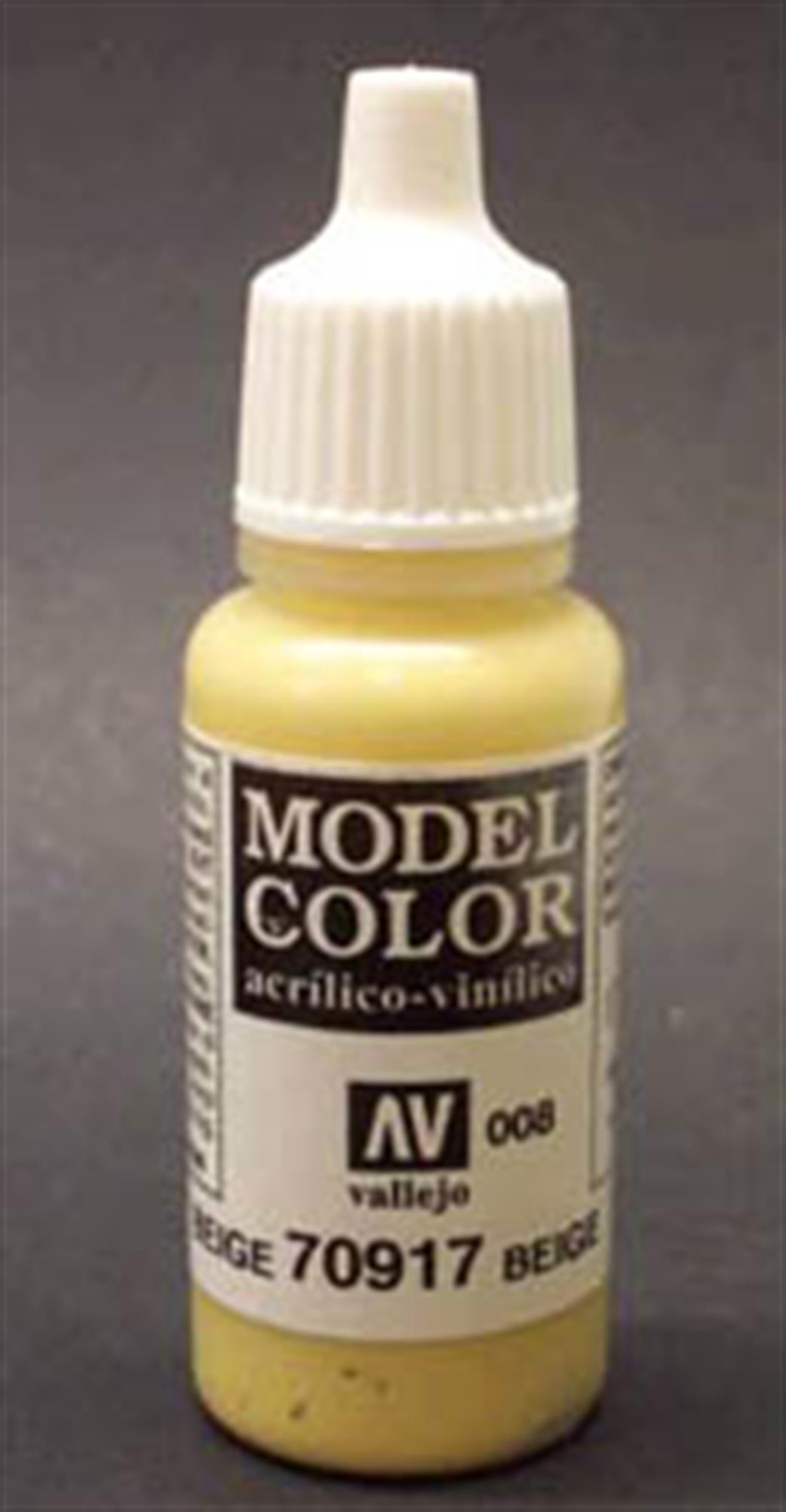 Vallejo  70917 917 Model Color Matt Beige Acrylic Paint 17ml 008