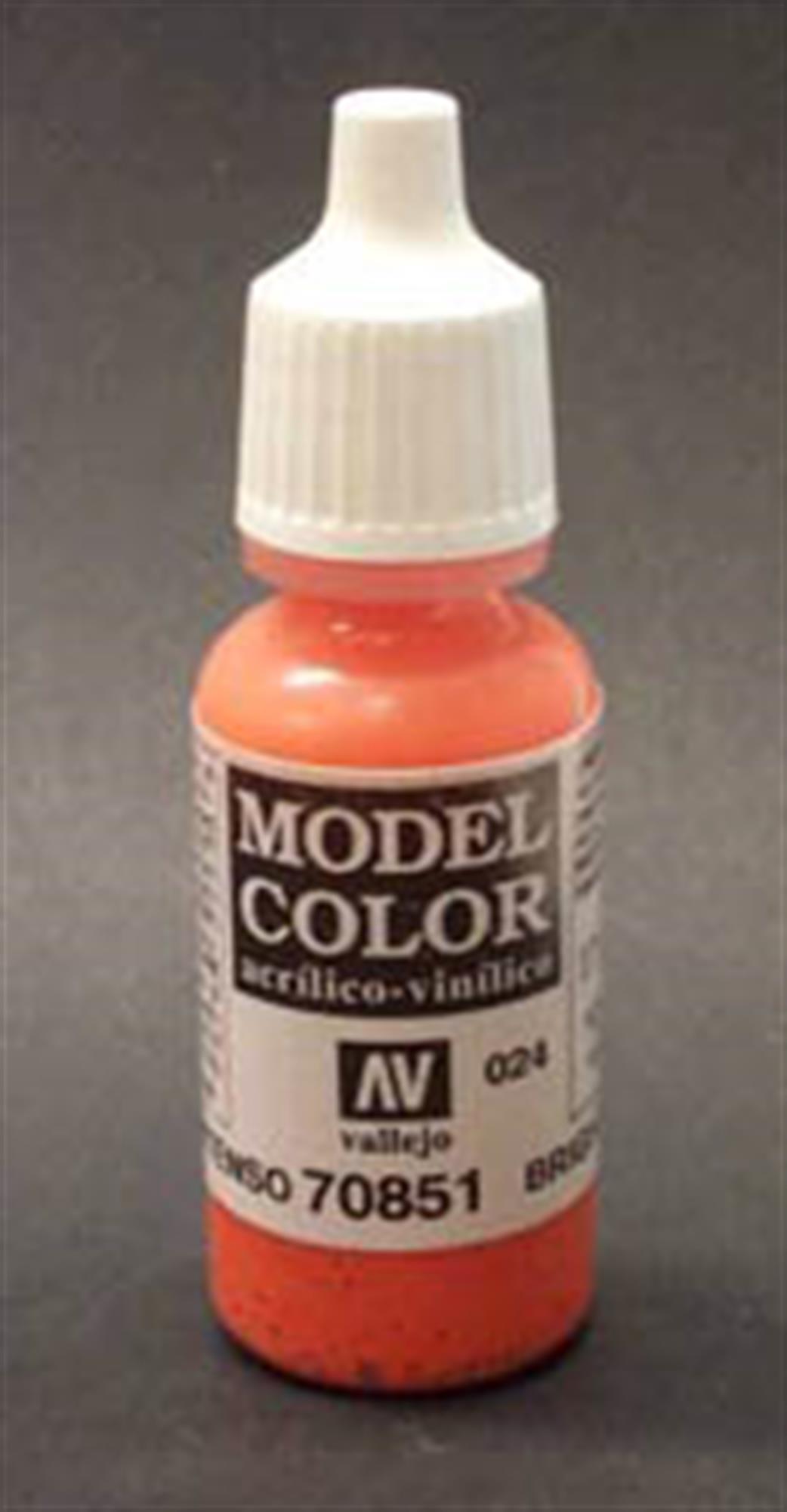 Vallejo  70851 851 Model Color Matt Bright Orange Acrylic Paint 17ml