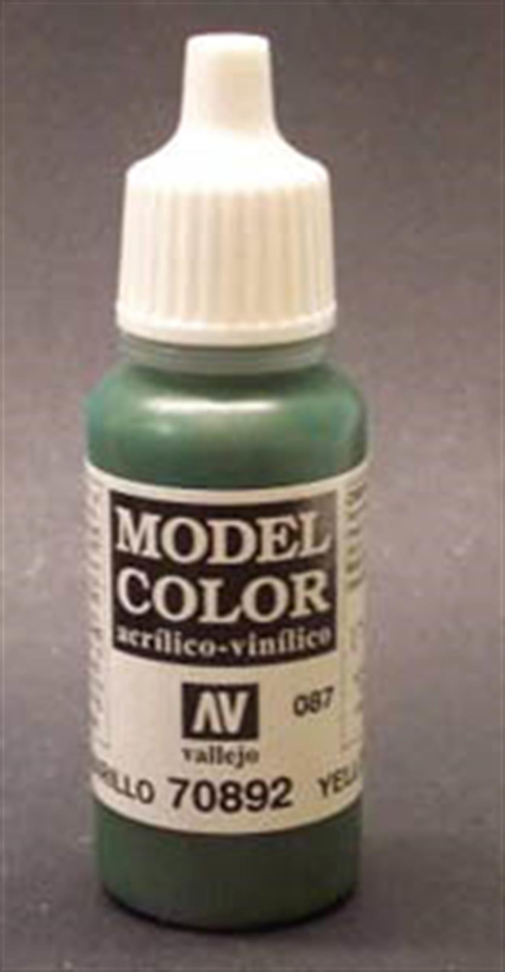 Vallejo  70892 892 Model Color Matt Yellow Olive Acrylic Paint 17ml 087