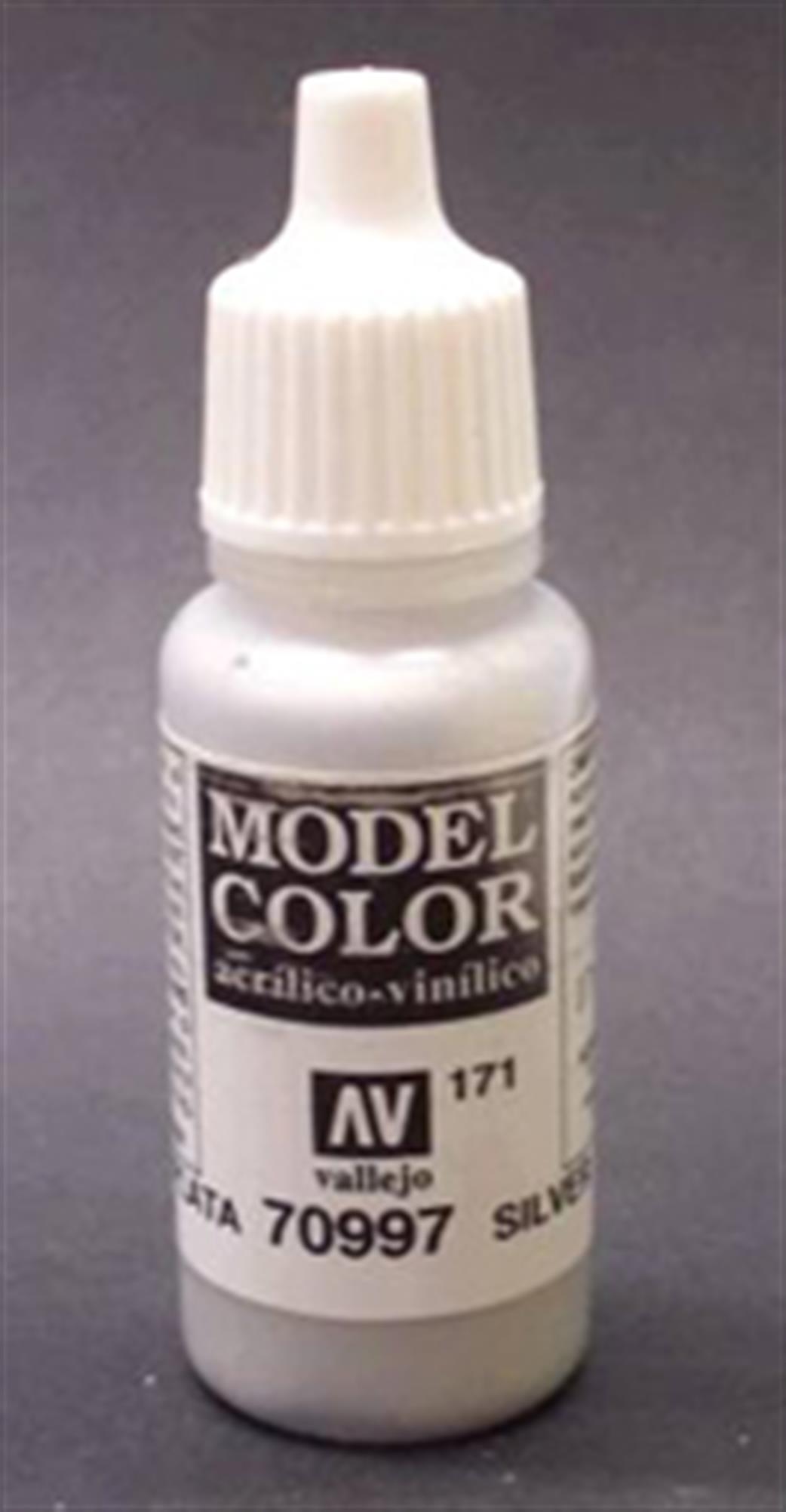 Vallejo  70997 997 Model Color Metallic Silver Acrylic Paint 17ml 171