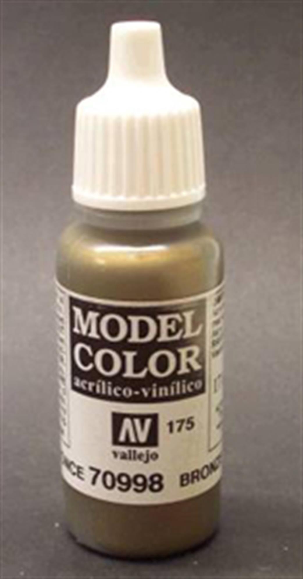 Vallejo  70998 998 Model Color Metallic Bronze Acrylic Paint 17ml