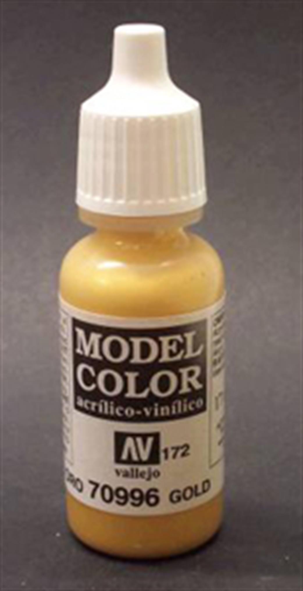 Vallejo  70996 996 Model Color Metallic Gold Acrylic Paint 17ml 172