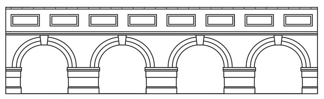 Hornby OO R7388 Low Level Arched Red Brick Retaining Walls Skaledale Painted Resin Building