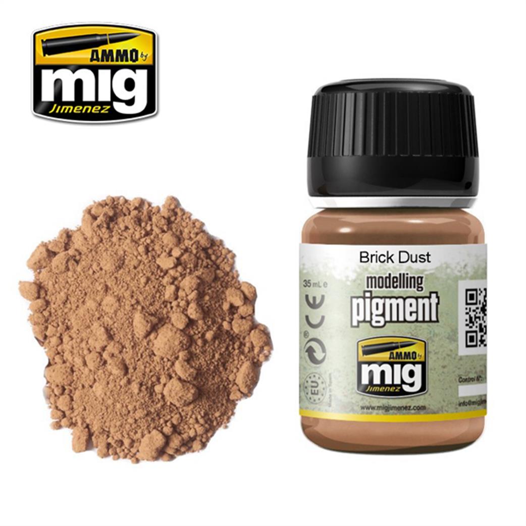 Ammo of Mig Jimenez  A.MIG-3015 Brick Dust Weathering Pigment 35ml Jar