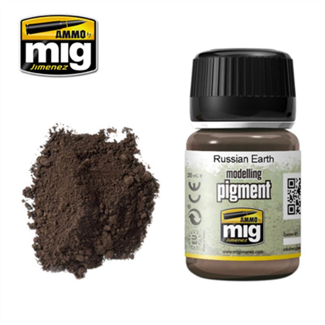 Ammo of Mig Jimenez  A.MIG-3014 Russian Earth Weathering Pigment 35ml Jar