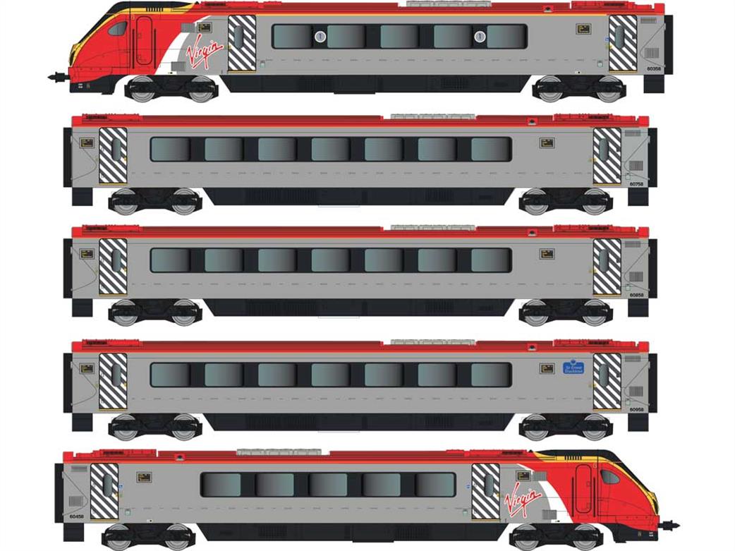 Dapol N 2D-023-001 Virgin Trains Super Voyager 221108 Sir Ernest Shackleton 5 Car Train Old Virgin Livery