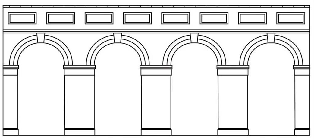 Hornby OO R7384 Mid Level Arched Red Brick Retaining Walls Skaledale Painted Resin Building